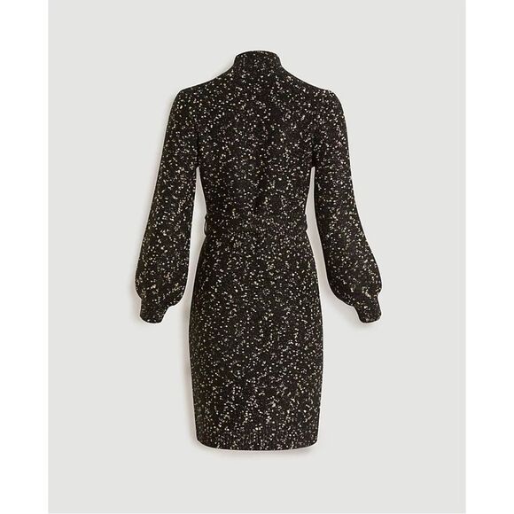 ✨SPARKLY✨Ann Taylor Mock Neck Sweater Dress Black and Gold Size SP - Picture 3 of 8